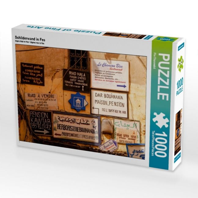 Produktbild: CALVENDO Puzzle Schilderwand in Fes | 1000 Teile Lege-Gr&ouml;&szlig;e 64x48cm Foto-Puzzle f&uuml;r gl&uuml;ckliche Stunden