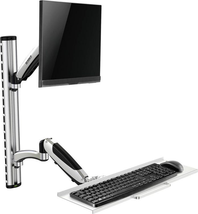 Produktbild: SpeaKa Professional Monitor-Wandhalterung SP-MM-730 1 Display(s) 43,2 cm (17") - 68,6 cm (27") Schwarz/Silber H&ouml;henverstellbar, Neigbar, Schwenkbar,