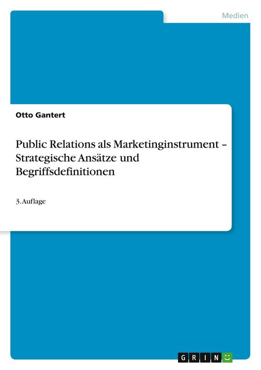 Produktbild: Public Relations als Marketinginstrument - Strategische Ans&auml;tze und Begriffsdefinitionen