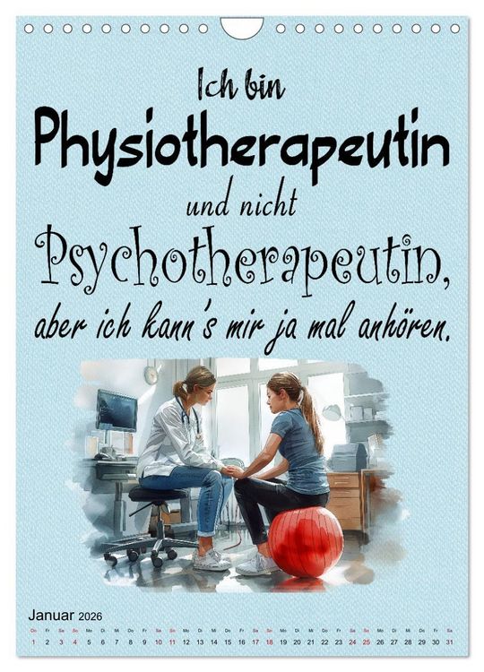 Produktbild: Physiospr&uuml;che (Wandkalender 2026 DIN A4 hoch), CALVENDO Monatskalender