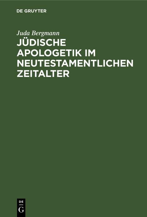 Produktbild: J&uuml;dische Apologetik im neutestamentlichen Zeitalter
