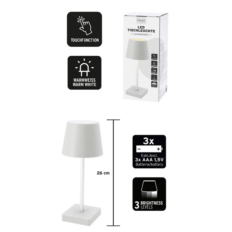 Produktbild: HTI-Living LED Tischleuchte, Batterie ca. 26 cm LED Tischleuchte, Batterie ca. 26 cm