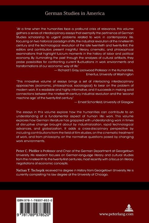 Produktbild: Meanings of Modern Work in Nineteenth- and Twenty-First-Century German Literature and Film