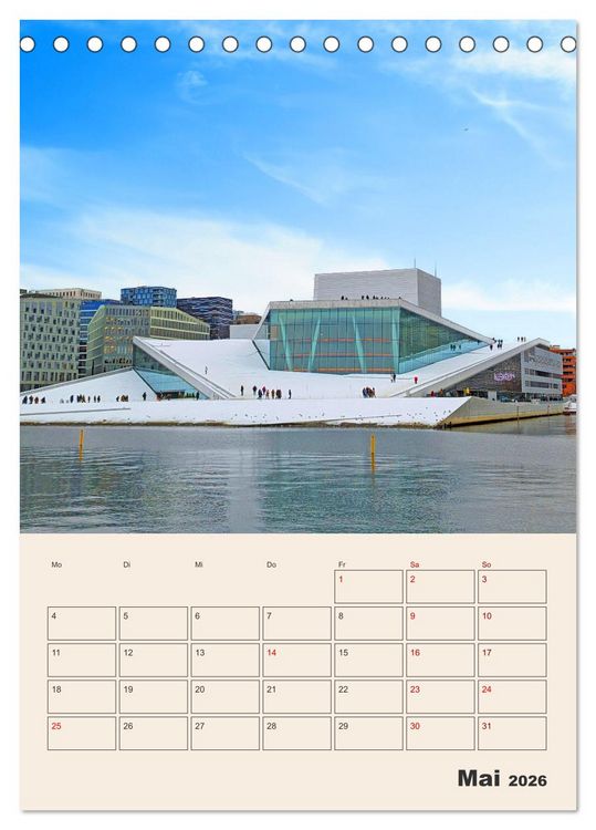 Produktbild: Winterliches Oslo - Terminplaner (Tischkalender 2026 DIN A5 hoch), CALVENDO Monatskalender