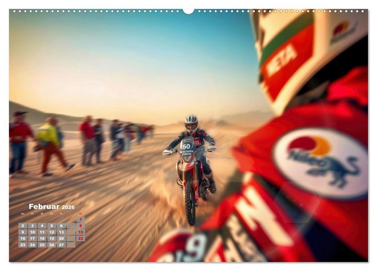 Produktbild: W&uuml;stenrallye Dakar Motorrad (Wandkalender 2026 DIN A2 quer), CALVENDO Monatskalender
