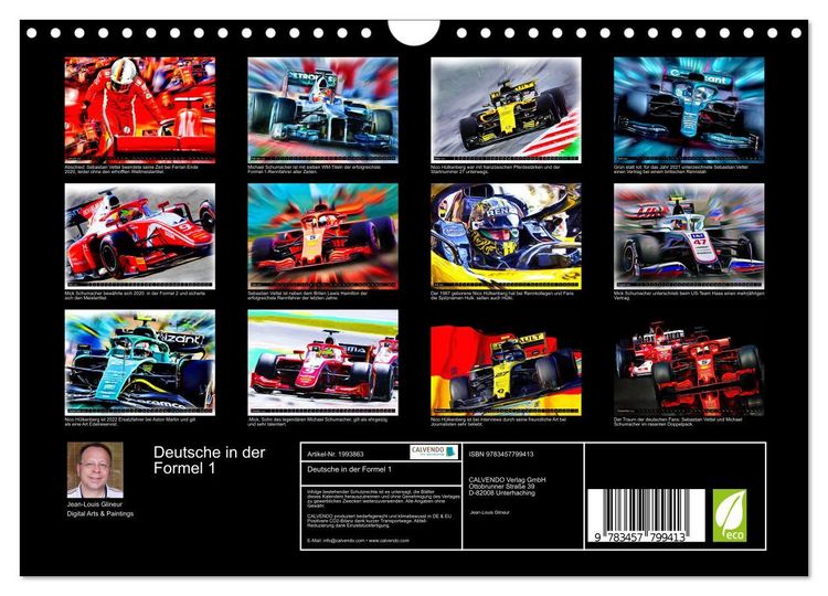 Produktbild: Deutsche in der Formel 1 (Wandkalender 2026 DIN A4 quer), CALVENDO Monatskalender