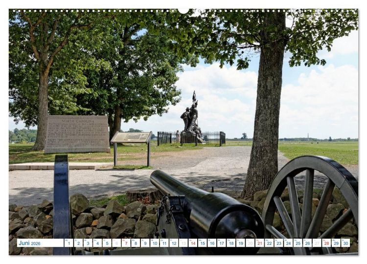 Produktbild: Gettysburg Military Park (hochwertiger Premium Wandkalender 2026 DIN A2 quer), Kunstdruck in Hochglanz