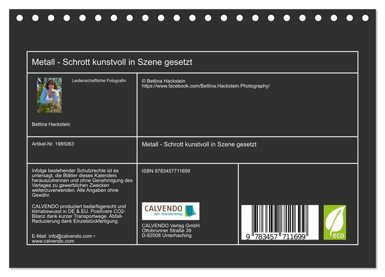 Produktbild: Metall - Schrott kunstvoll in Szene gesetzt (Tischkalender 2026 DIN A5 quer), CALVENDO Monatskalender