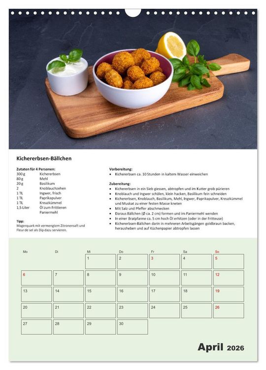 Produktbild: Der tolle Rezeptkalender (Wandkalender 2026 DIN A3 hoch), CALVENDO Monatskalender