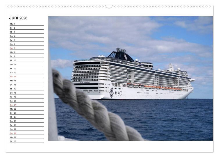 Produktbild: Giganten der Meere - Kreuzfahrtschiffe (Wandkalender 2026 DIN A2 quer), CALVENDO Monatskalender