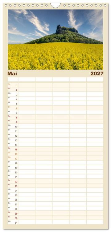 Produktbild: Familienplaner 2027 - Dresden und Elbsandsteingebirge mit 5 Spalten (Wandkalender, 21 x 45 cm) CALVENDO