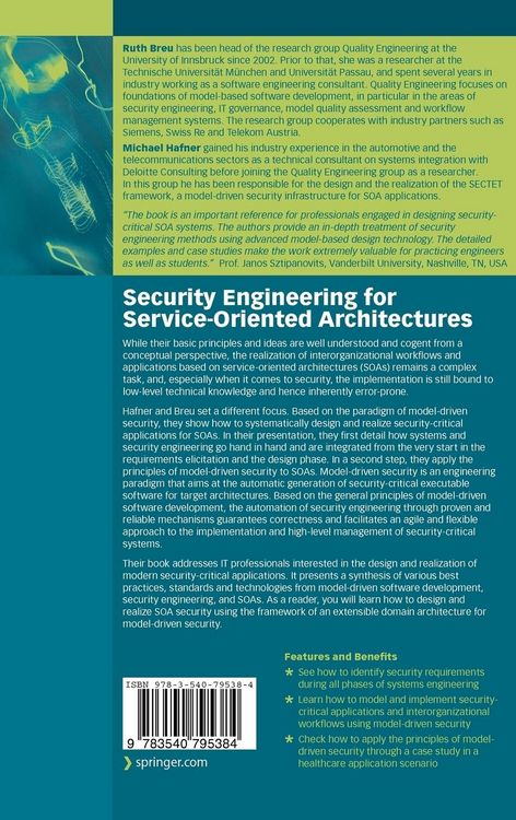 Produktbild: Security Engineering for Service-Oriented Architectures