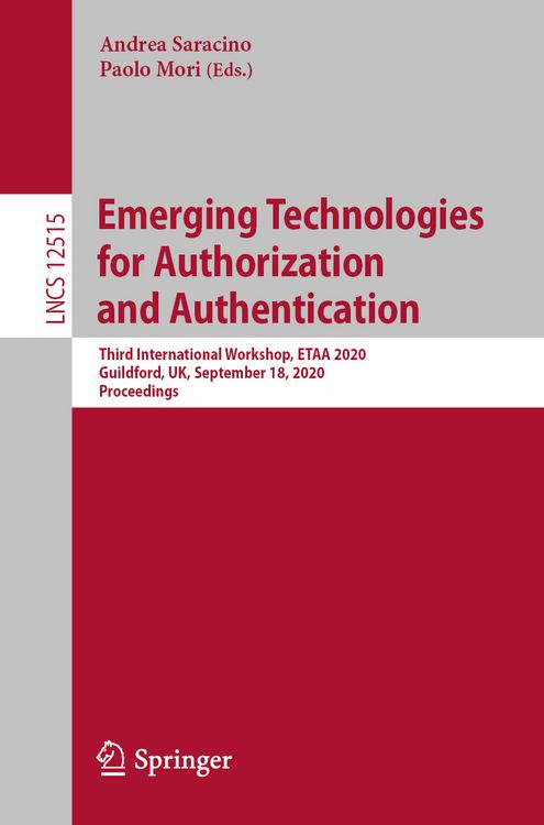 Produktbild: Emerging Technologies for Authorization and Authentication