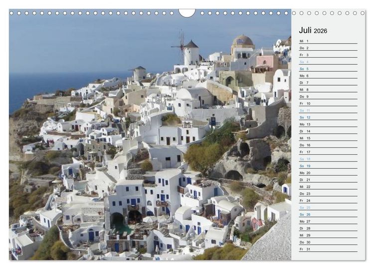 Produktbild: SANTORINI - Idyll auf dem Vulkan (Wandkalender 2026 DIN A3 quer), CALVENDO Monatskalender