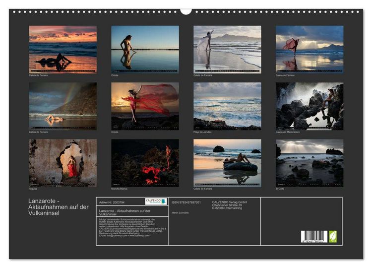 Produktbild: Lanzarote - Aktaufnahmen auf der Vulkaninsel (Wandkalender 2026 DIN A2 quer), CALVENDO Monatskalender