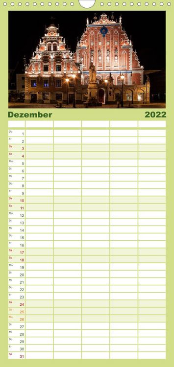 Produktbild: Familienplaner Lettland - Streifz&uuml;ge durch das mittlere Baltikum (Wandkalender 2022 , 21 cm x 45 cm, hoch)