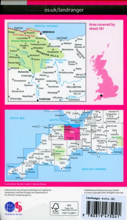 Produktbild: Minehead & Brendon Hills, Dulverton & Tiverton