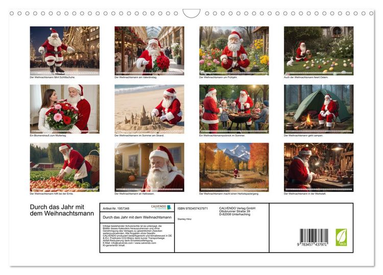 Produktbild: Durch das Jahr mit dem Weihnachtsmann (Wandkalender 2026 DIN A3 quer), CALVENDO Monatskalender