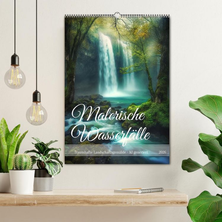 Produktbild: Malerische Wasserf&auml;lle (Wandkalender 2026 DIN A2 hoch), CALVENDO Monatskalender