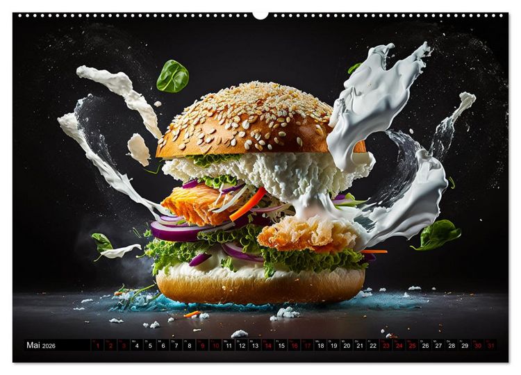 Produktbild: Burgerfood (Wandkalender 2026 DIN A2 quer), CALVENDO Monatskalender