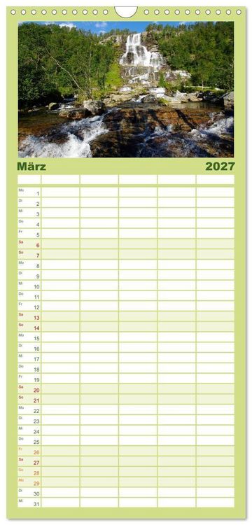 Produktbild: Familienplaner 2027 - Norwegen PUR mit 5 Spalten (Wandkalender, 21 x 45 cm) CALVENDO