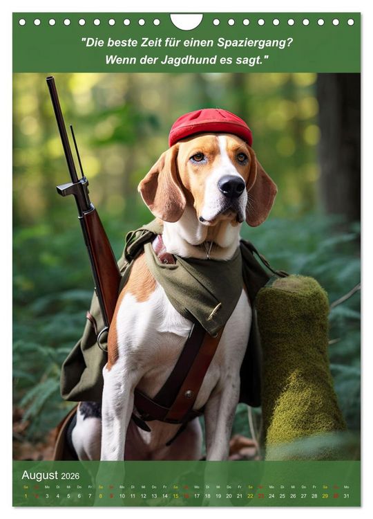 Produktbild: Lustige Jagdhunde mit J&auml;gerlatein (Wandkalender 2026 DIN A4 hoch), CALVENDO Monatskalender