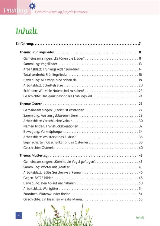 Produktbild: Ged&auml;chtnistraining Senioren - Ged&auml;chtnistraining f&uuml;r jede Jahreszeit: Fr&uuml;hling. Spielerisches Ged&auml;chtnistraining f&uuml;r Senioren. Auch mit Demenz.