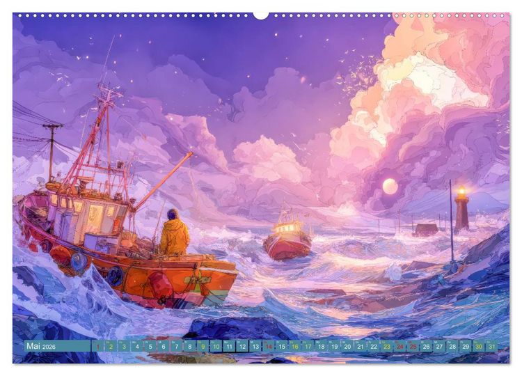 Produktbild: Am Wasser - Bei Sturm und Sonnenschein (Wandkalender 2026 DIN A2 quer), CALVENDO Monatskalender