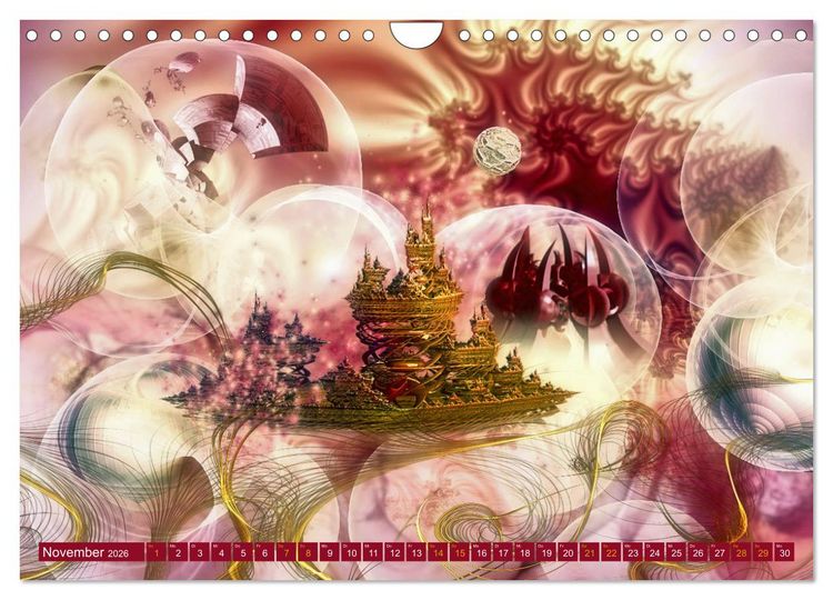 Produktbild: Fraktale Fantasiewelten (Wandkalender 2026 DIN A4 quer), CALVENDO Monatskalender