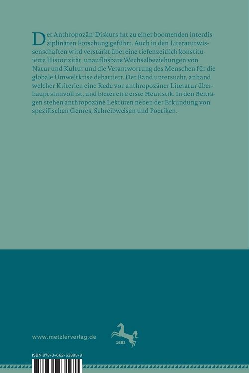 Produktbild: Anthropoz&auml;ne Literatur