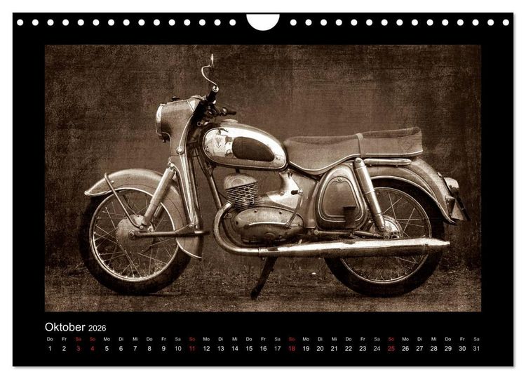Produktbild: Motorrad Oldtimer (Wandkalender 2026 DIN A4 quer), CALVENDO Monatskalender