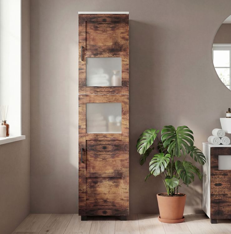 Produktbild: Holz Badm&ouml;bel Badschrank Hochschrank Nilari