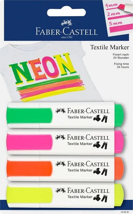 Produktbild: Faber-Castell Textilmarker neon 4er Set