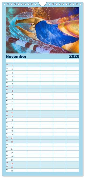 Produktbild: Familienplaner 2026 - FREUBAD mit 5 Spalten (Wandkalender, 21 x 45 cm) CALVENDO