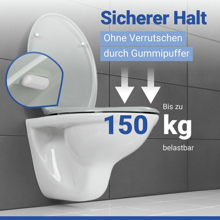 WC Sitz Mod. Ottana Hellgrau, Toilettendeckel mit Absenkautomatik kaufen