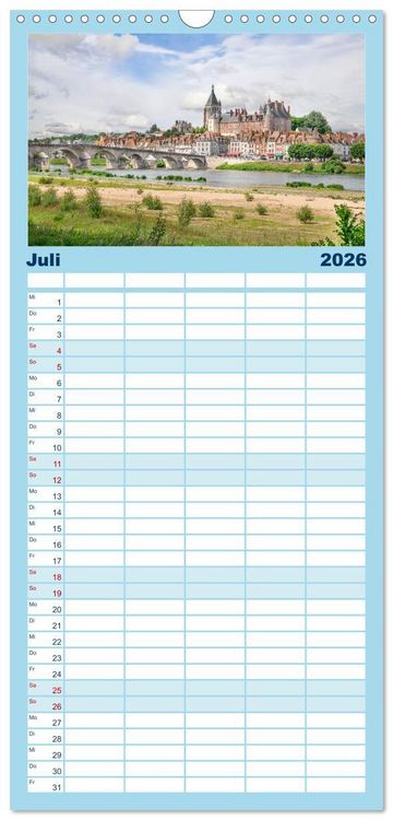 Produktbild: Familienplaner 2026 - Ch&acirc;teaux. Im Tal der Loire mit 5 Spalten (Wandkalender, 21 x 45 cm) CALVENDO
