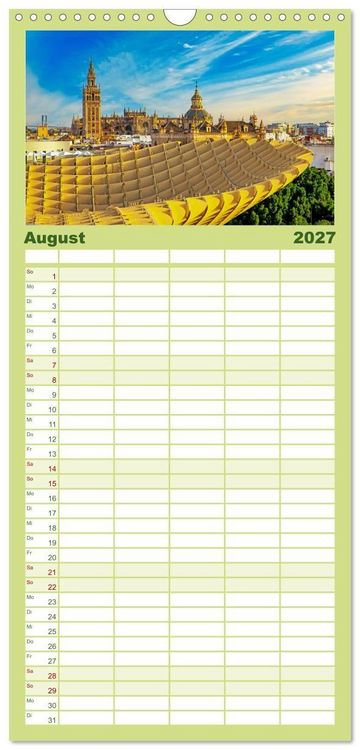 Produktbild: Familienplaner 2027 - Sevilla, eine der sch&ouml;nsten St&auml;dte der Welt mit 5 Spalten (Wandkalender, 21 x 45 cm) CALVENDO