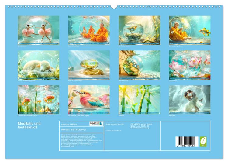 Produktbild: Meditativ und fantasievoll (hochwertiger Premium Wandkalender 2026 DIN A2 quer), Kunstdruck in Hochglanz