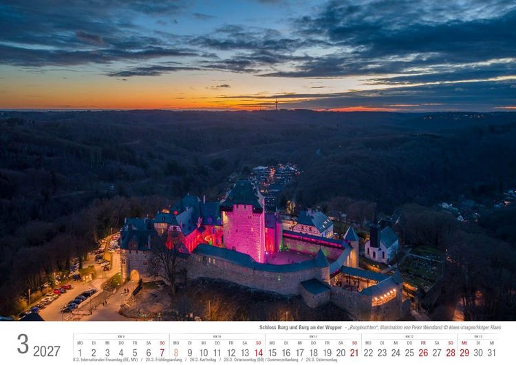Produktbild: Schloss Burg und Burg an der Wupper 2027 Bildkalender A3 quer, spiralgebunden