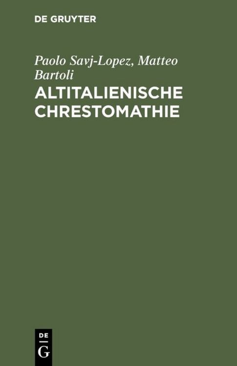 Produktbild: Altitalienische Chrestomathie