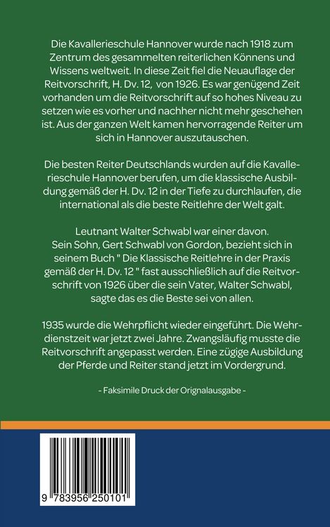 Produktbild: H. Dv. 12 - Reitvorschrift Ausgabe 1926