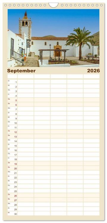 Produktbild: Familienplaner 2026 - Fuerteventura &ndash; Von Str&auml;nden und Bergen mit 5 Spalten (Wandkalender, 21 x 45 cm) CALVENDO