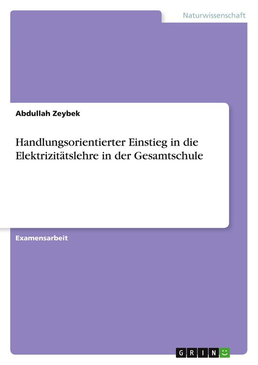 Produktbild: Handlungsorientierter Einstieg in die Elektrizit&auml;tslehre in der Gesamtschule