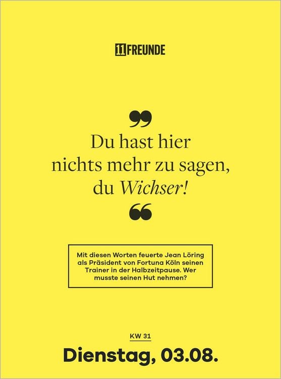 Produktbild: Der gro&szlig;e 11FREUNDE Quiz-Kalender 2027
