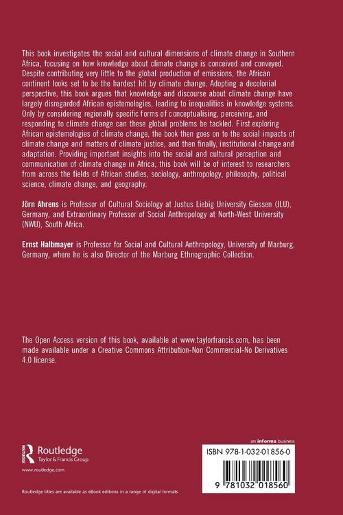 Produktbild: Climate Change Epistemologies in Southern Africa