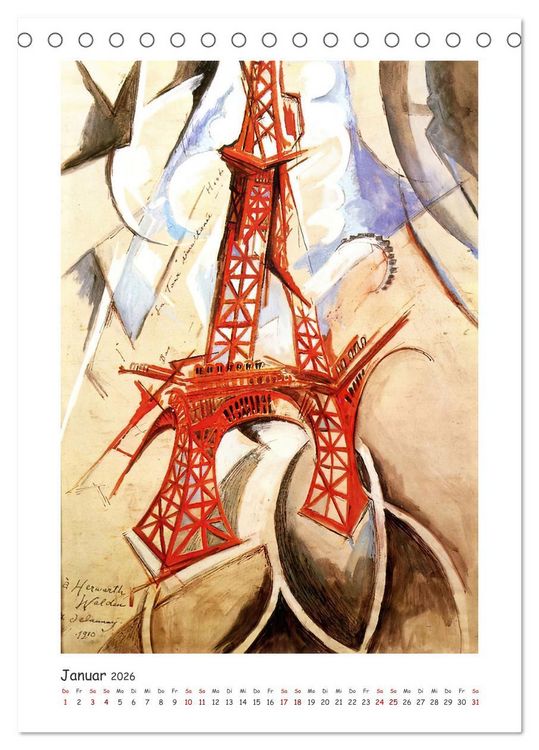 Produktbild: Eiffelturm - Robert Delaunay (Tischkalender 2026 DIN A5 hoch), CALVENDO Monatskalender