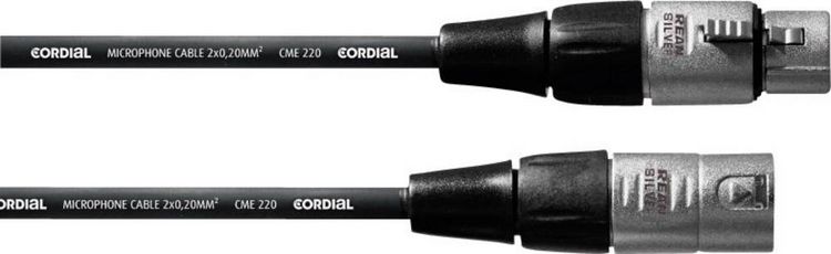 Produktbild: Cordial CFM 20 FM XLR Verbindungskabel [1x XLR-Buchse - 1x XLR-Stecker] 20.00m Schwarz