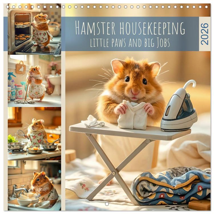 Produktbild: Hamster housekeeping - little paws and big Jobs (Wall Calendar 2026 12 &times; 12 Inch) CALVENDO 12 Month Wall Calendar