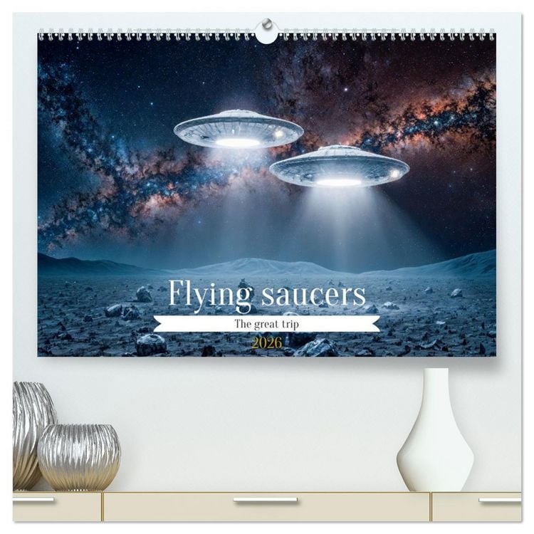 Produktbild: Flying saucers - The great journey (High Quality Premium Wall Calendar 2026 DIN A2 landscape),CALVENDO 12 Month Wall Calendar