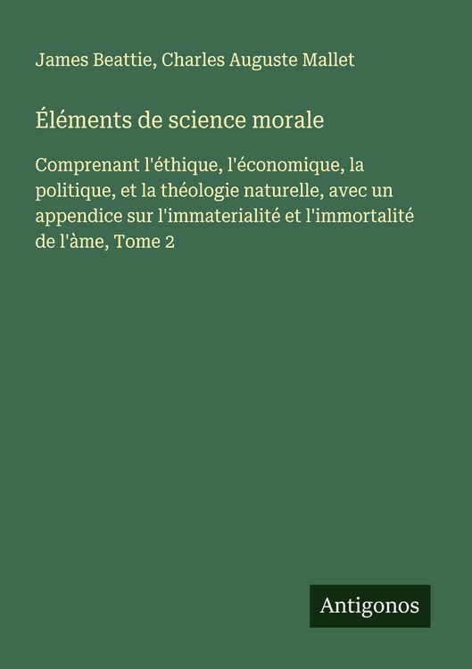 Produktbild: &Eacute;l&eacute;ments de science morale